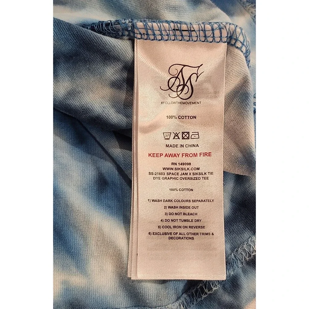 Vintage SIKSILK Space Jam TIE‎ DYE Over Sized T-shirt Mens Appx XL Looney Tunes
